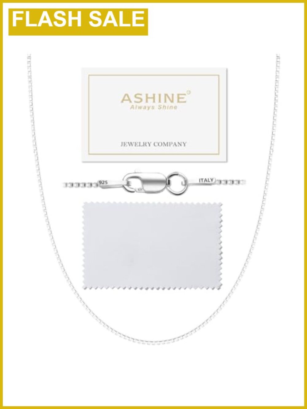 Sterling Silver 1mm Box Chain Necklace Lobster Clasp Pendant Ready